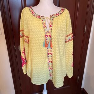 Soft Surroundings Peasant Blouse. Sz. Large NWOT